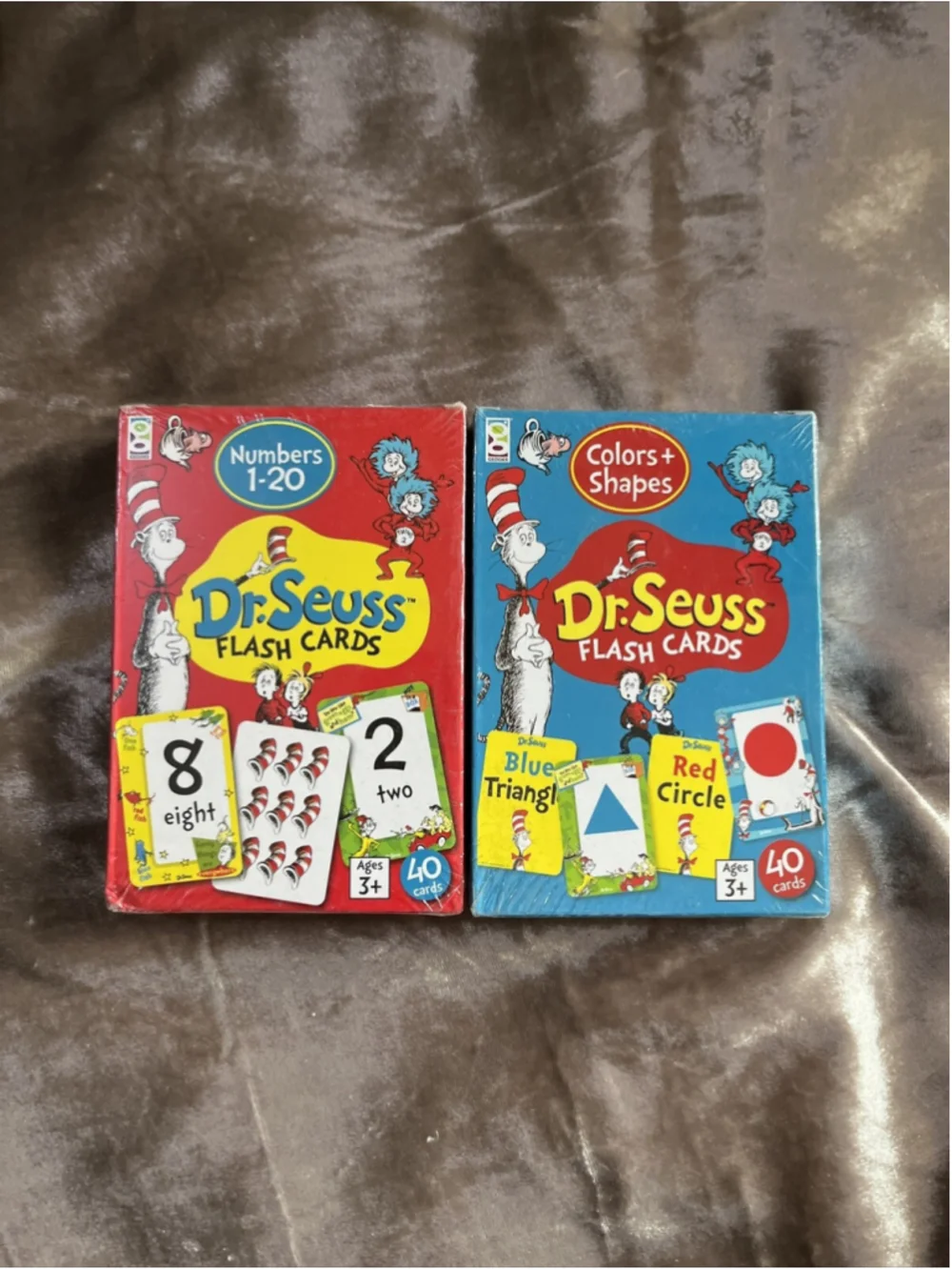 3 Dr. Seuss Flash Card Lot NUMBERS ABC’s & WORDS COLORS & SHAPES &1 SIGHT WORDS
